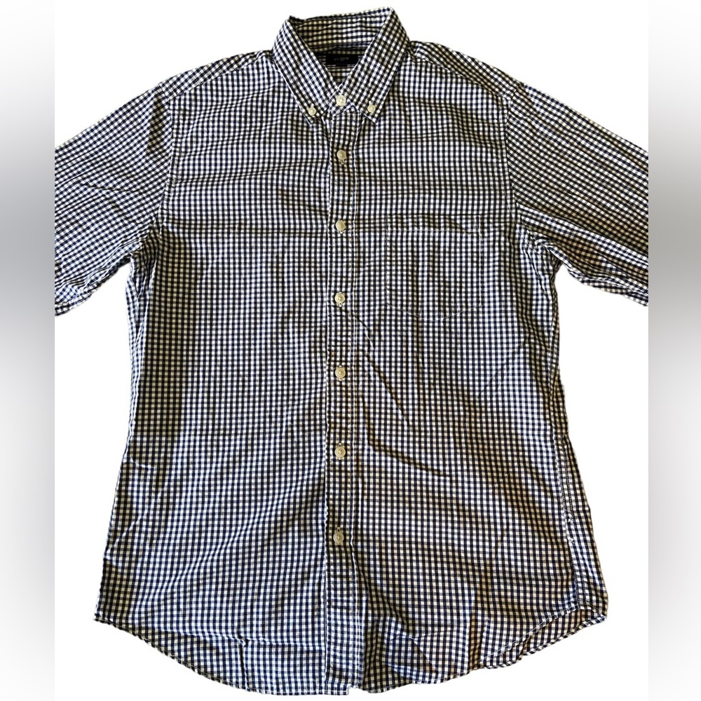 J. Crew Slim Fit Checkered Print Shirt Blue size S